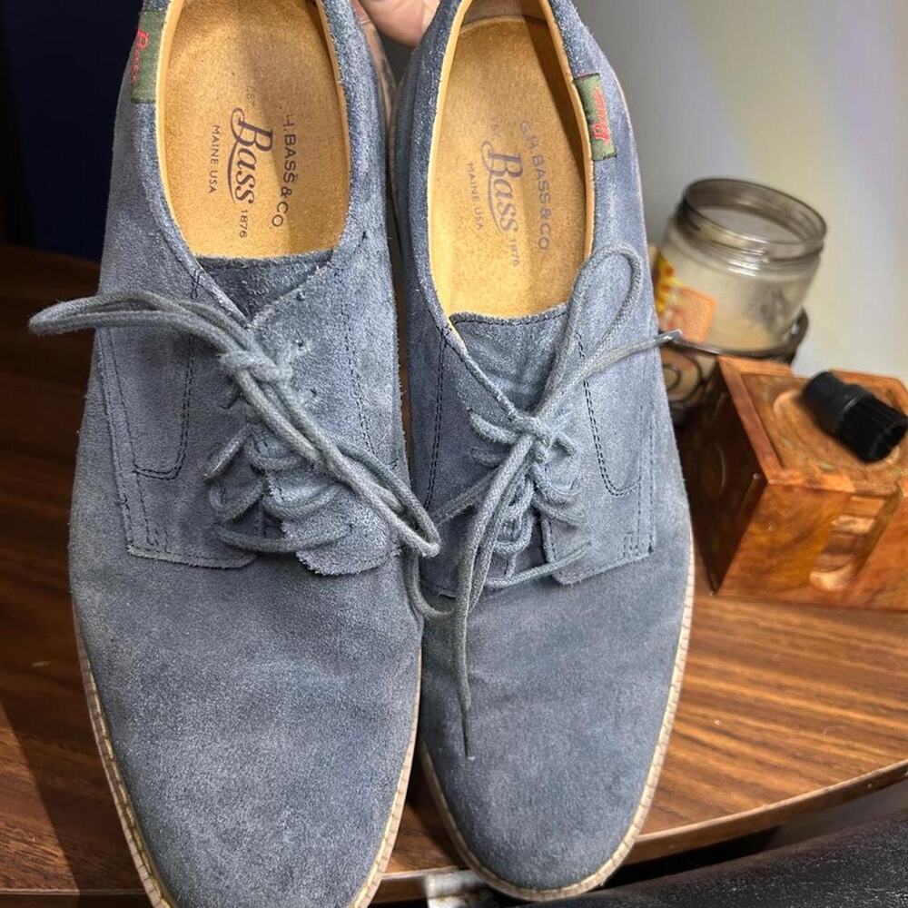 G.H. Bass & Co. "Pasadena" Slate Blue Suede Derby Shoes image 5